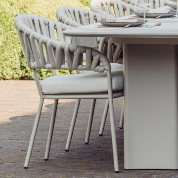 Tuinstoel Imola - 63x60x82cm - met zitkussen - aluminium - grijs