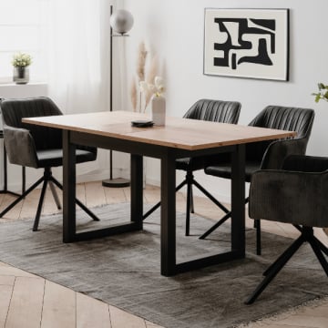 Verlengbare eettafel Damon 120/160x90 - eik/antraciet