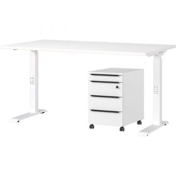 Bureauset Hermoso | Bureautafel en ladekast | Wit