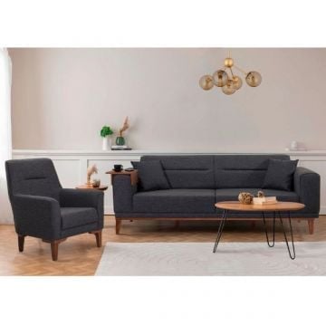 Zetelset Del Sofa | Driezitbank en relaxfauteuil | Antraciet