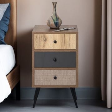 Nachtkastje Woody Fasion | 41 x 40 x 70 cm | Bruin
