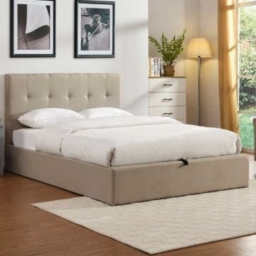 Tweepersoonsbed Corbi met opbergruimte 180x200 - zand
