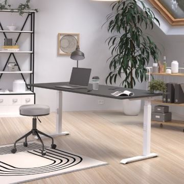 Bureautafel Hermoso | 180 x 80 x 91 cm | Zwart-witdesign