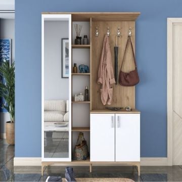 Garderobeset Coco | 120 x 38 x 199 cm | Walnut White-design