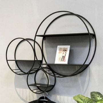 Wandplankset | 90 x 15 x 73 cm | Zwart