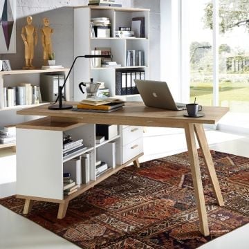 Hoekbureau Ousmane 145cm Scandinavisch - eik/wit