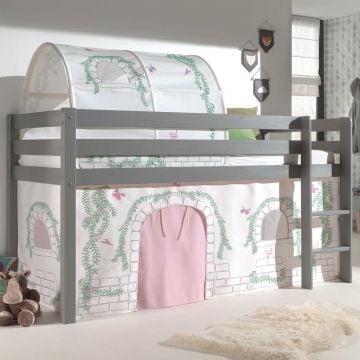 Halfhoogslaper Charlotte met bedtent & bedtunnel Birdy - grijs