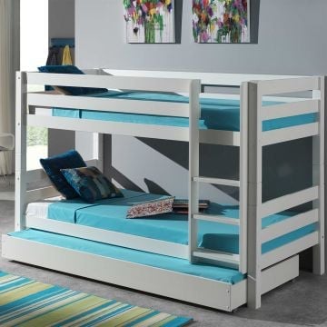 Stapelbed Claire laag met bedlade - wit