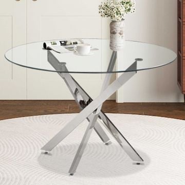 Eettafel Lasi | Ø120 x 76 | Glazen design