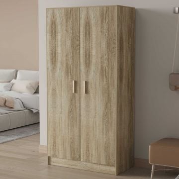 Opbergkast Stacy 72 cm 2 draaideuren en 4 legplanken-sonoma eik