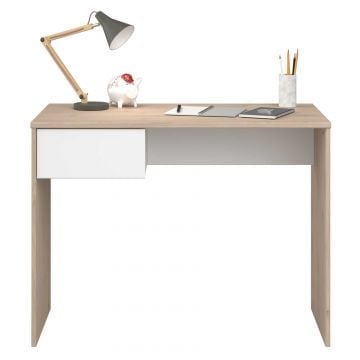 Bureau Shelby 94 cm met 1 lade - eik/wit 