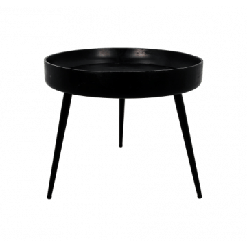 Bijzettafel Ventura ø50cm mangohout/ijzer - zwart