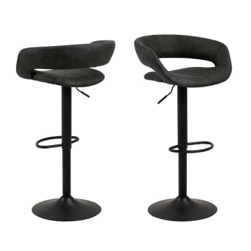 Barstoel Dusty - antraciet/zwart