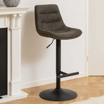 Verstelbare barstoel Adèle 65-86cm - antraciet/zwart