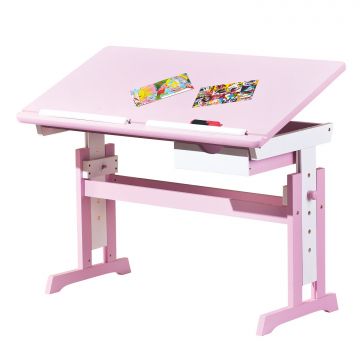 Bureau Dana - roze - kantelbaar blad - tekentafel/schrijftafel