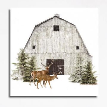 Decoratieve canvasafbeelding Kerst | Houten Frame | 3 x 45 x 45 cm