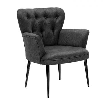 Fauteuil Woody Fashion | velours | antraciet