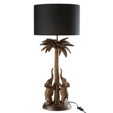 Lamp palmboom olifant poly bruin