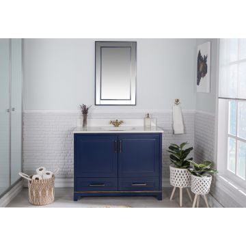 Jussara badkamermeubelset | 2 delig | 100% massief hout en kwarts | donkerblauw