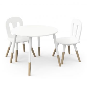 Kinderstoelen en -tafel Firmiana | 60 x 60 x 47,7 cm | Wit