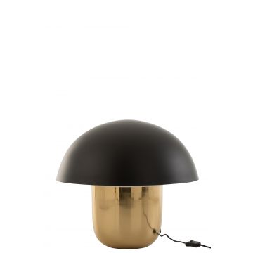 Lamp paddenstoel ijzer zwart/goud large