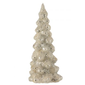 Kerstboom deco suiker glas blinkend licht grijs/zilver large