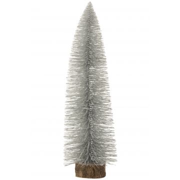 Kerstboom deco plastiek glitter zilver large