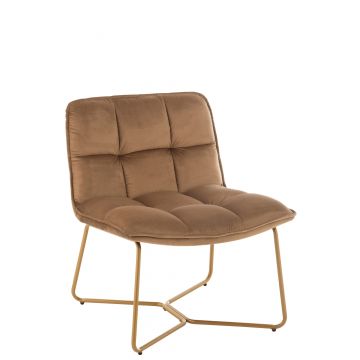 Lounge stoel lisa metaal/textiel bruin