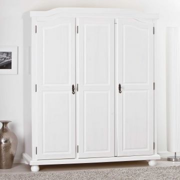 Kledingkast Bastian 150cm met 3 deuren - wit