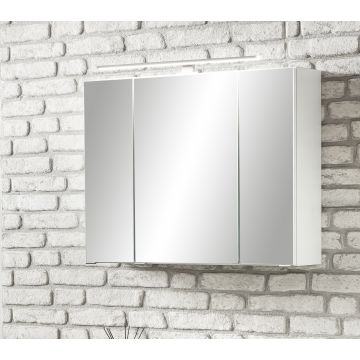 Spiegelkast Stivan 80cm 3 deuren & ledverlichting - wit