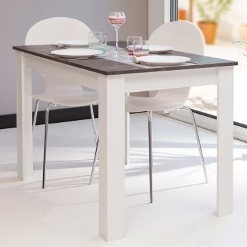 Eettafel Nice 110 cm - wit/beton