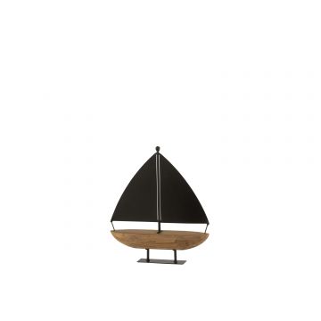 Zeilboot hout/metaal zwart/bruin small