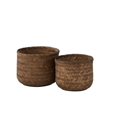 Set van twee mand bamboo donkerbruin