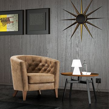 Wing Chair Del Sofa | 80 x 70 x 78 cm | Lichtbruin