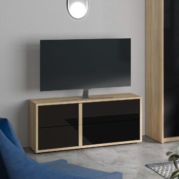 Tv-meubel Alto 119cm, 2 lades - eik/zwart