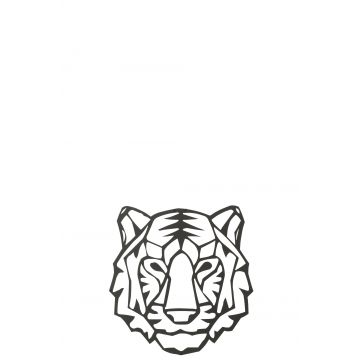 Wanddecoratie tijger metaal zwart