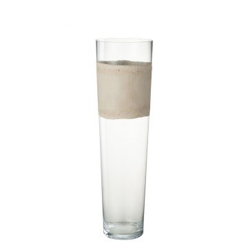 Vaas delph glas transparant/beige large