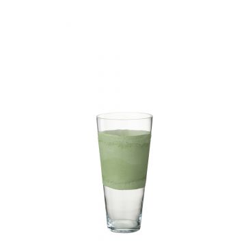 Vaas delph glas transparant/groen small
