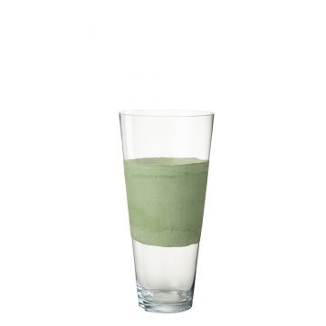 Vaas delph glas transparant/groen medium