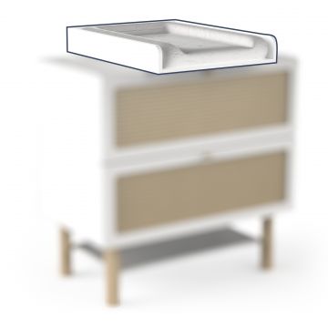 Verzorgingstafel voor commode Ochna | 70 x 53,4 x 10,1 cm | Wit