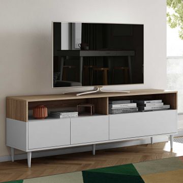 Tv-meubel Horizon 180cm - eik/wit