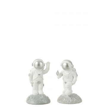Astronauten poly wit/zilver assortiment van 2