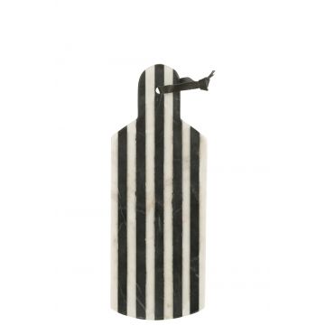 Plank rechthoekig streep marmer wit/zwart