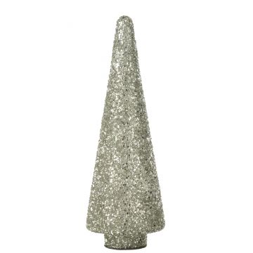 Kerstboom glitter glas zilver large