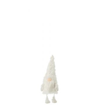Kabouter witte baard staand wiebel textiel wit small
