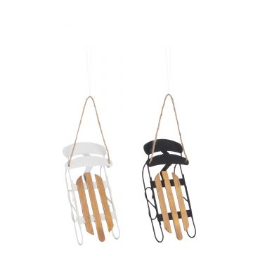 Hangers slee metaal/multiplex zwart/wit assortiment van 2