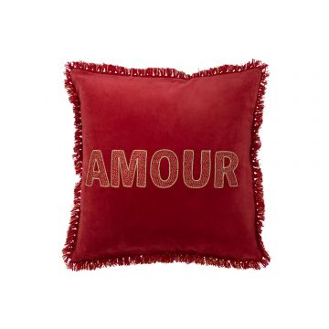 Kussen amour textiel rood/goud