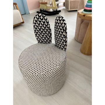 Atelier Del Sofa Wing Chair - 100% Polyester - Zwart en Wit