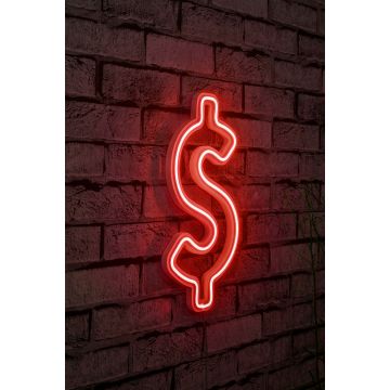 Neonverlichting dollarteken - Wallity reeks - Rood