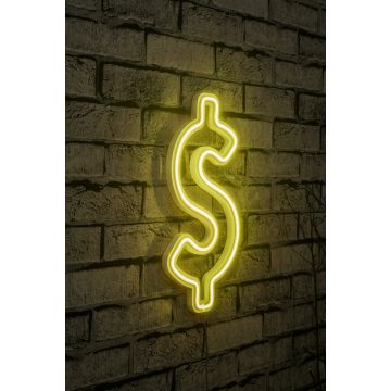 Neonverlichting dollarteken - Wallity reeks - Geel